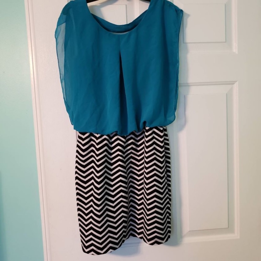 Blue and Chevron dress